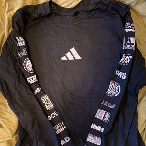 Adidas Multi Logo Long Sleeve T Shirt
